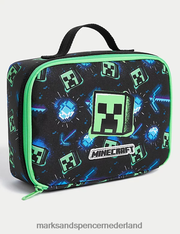 Marks & Spencer kinderen minecraft lichtgewicht lunchbox zwart accessoires N8VZP7868