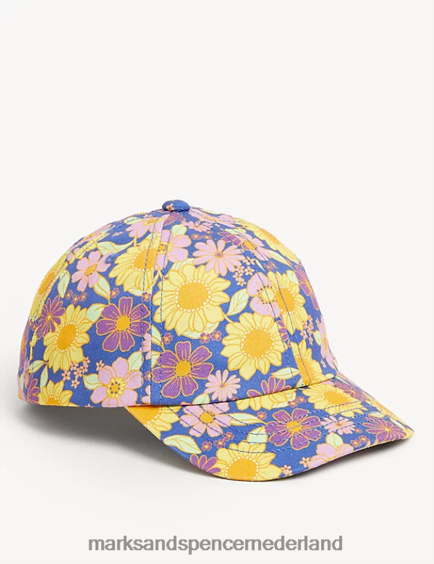 Marks & Spencer kinderen Baseballpet van puur katoen met bloemen multi accessoires N8VZP8317