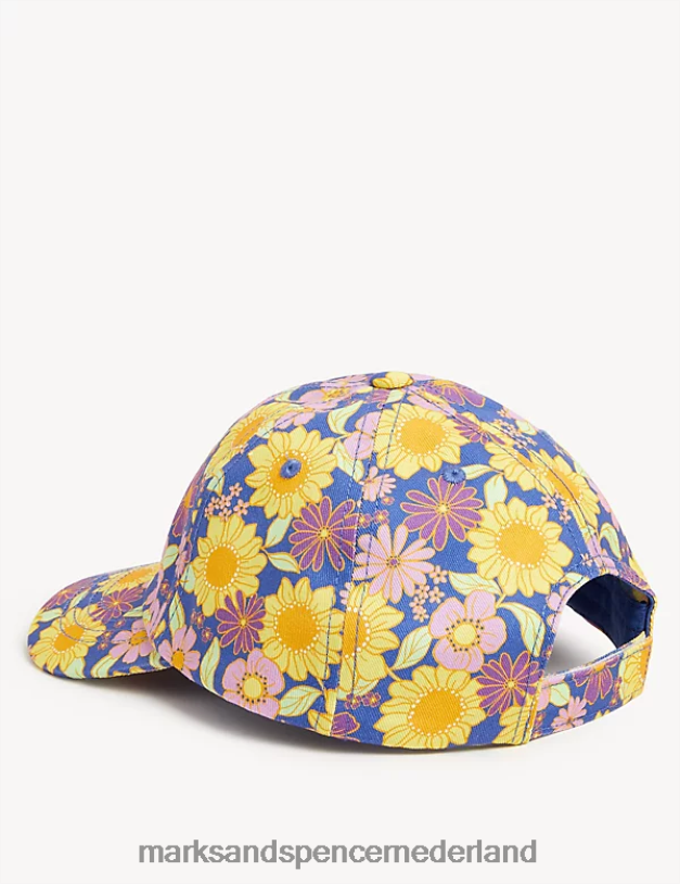 Marks & Spencer kinderen Baseballpet van puur katoen met bloemen multi accessoires N8VZP8317