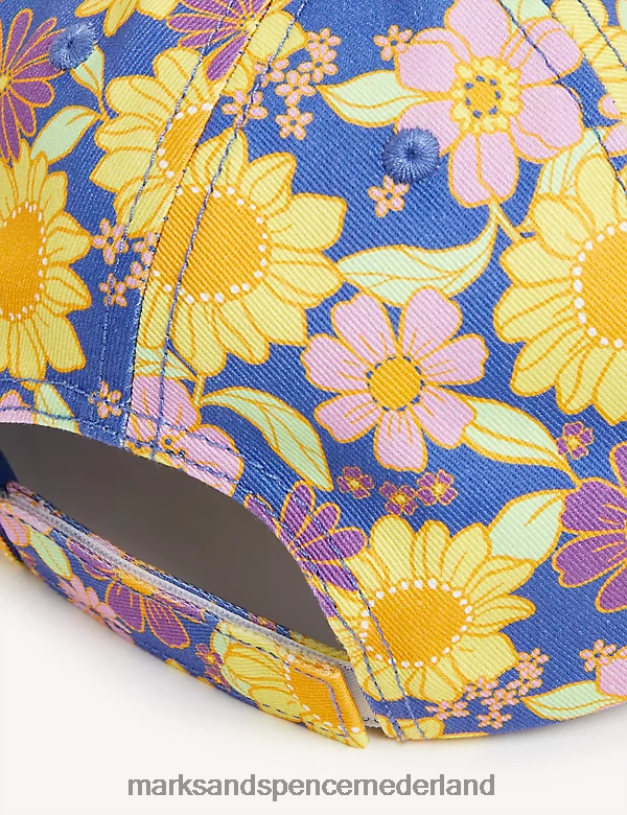 Marks & Spencer kinderen Baseballpet van puur katoen met bloemen multi accessoires N8VZP8317