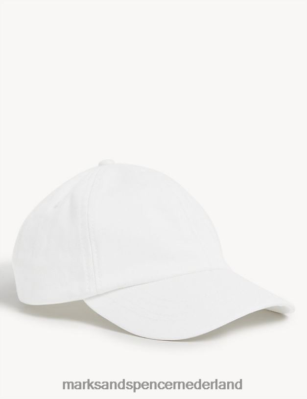 Marks & Spencer kinderen Effen baseballpet van puur katoen wit accessoires N8VZP8847