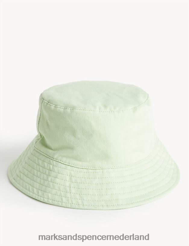Marks & Spencer kinderen Effen zonnehoed van zuiver katoen lichte appel accessoires N8VZP8577
