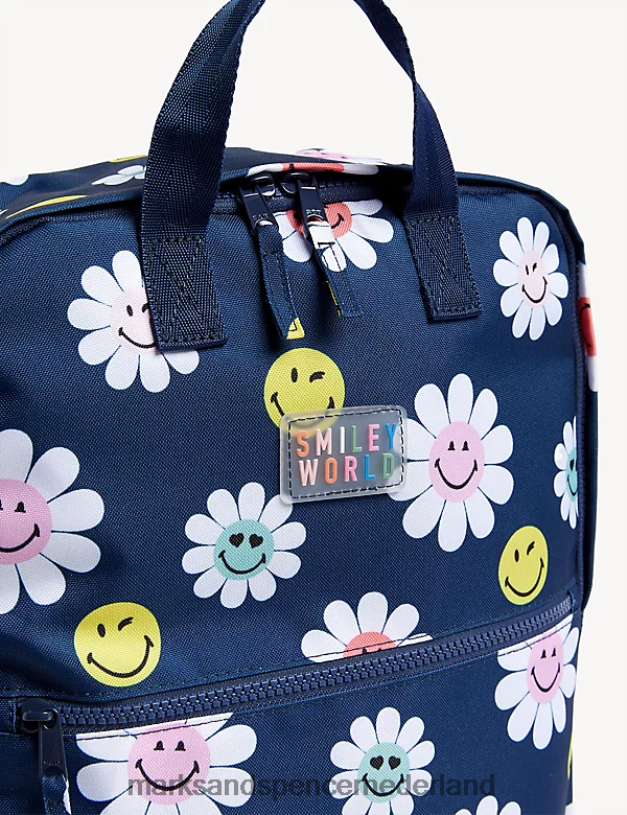 Marks & Spencer kinderen smileyworld waterafstotende schoolrugzak indigo accessoires N8VZP8799