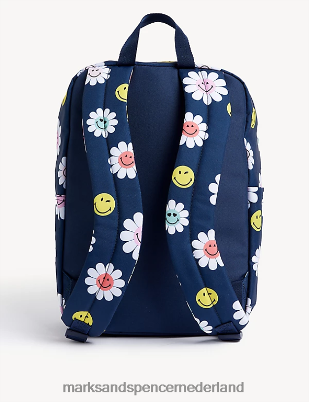 Marks & Spencer kinderen smileyworld waterafstotende schoolrugzak indigo accessoires N8VZP8799