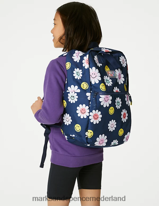 Marks & Spencer kinderen smileyworld waterafstotende schoolrugzak indigo accessoires N8VZP8799