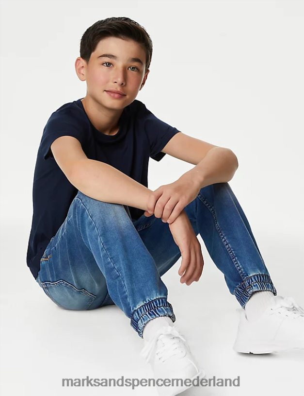 Marks & Spencer kinderen denim joggingjeans midden blauw kleding N8VZP8553