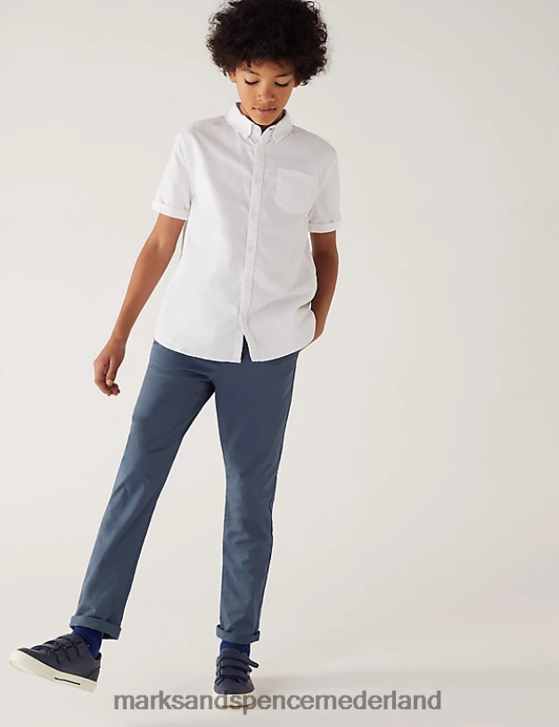 Marks & Spencer kinderen katoenrijke chino's luchtmacht blauw kleding N8VZP8287