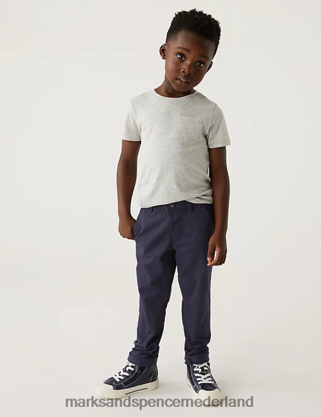 Marks & Spencer kinderen katoenrijke chino's marine kleding N8VZP7956