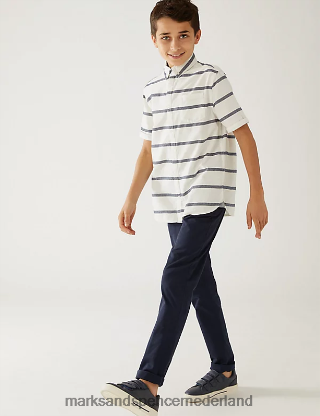 Marks & Spencer kinderen katoenrijke chino's marine kleding N8VZP8288