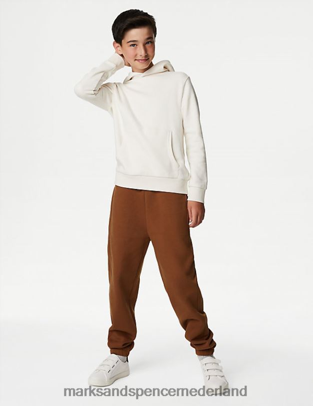 Marks & Spencer kinderen katoenrijke joggingbroek nootmuskaat kleding N8VZP8767