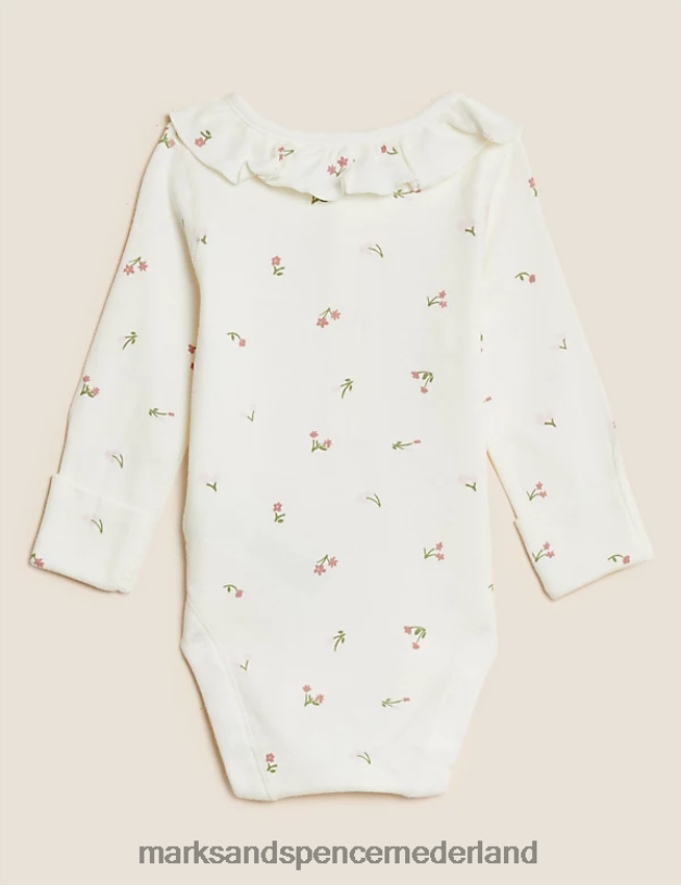 Marks & Spencer kinderen 3 stuks puur katoenen bodysuits roze mix kleding N8VZP7601