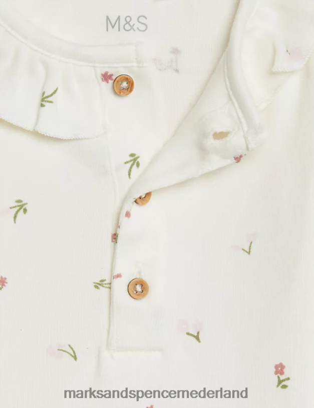 Marks & Spencer kinderen 3 stuks puur katoenen bodysuits roze mix kleding N8VZP7601