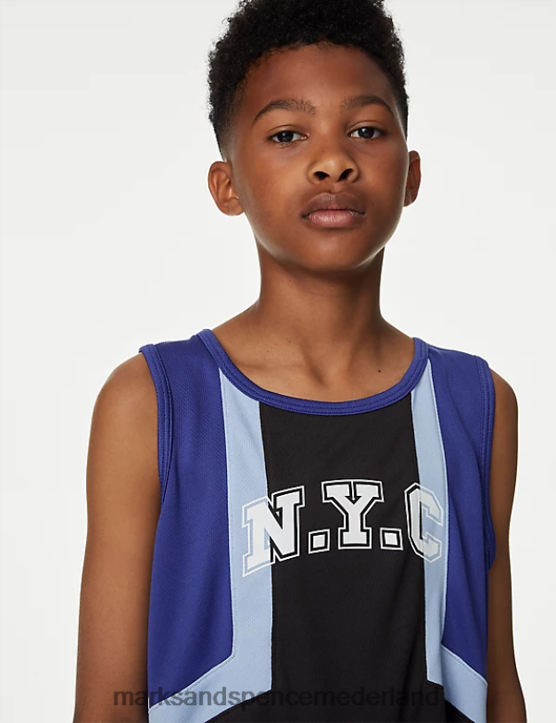 Marks & Spencer kinderen basketbal vest koolstof kleding N8VZP8174