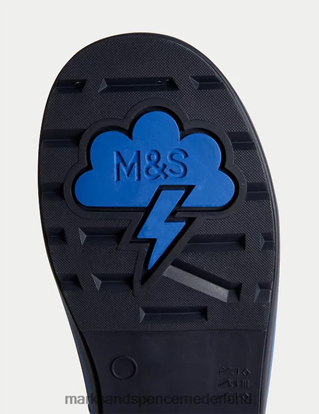 Marks & Spencer kinderen Freshfeet gestreepte laarzen marine mix schoenen N8VZP8552