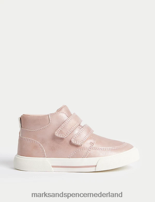 Marks & Spencer kinderen Freshfeet hoge riptape-topjes roze schoenen N8VZP8409
