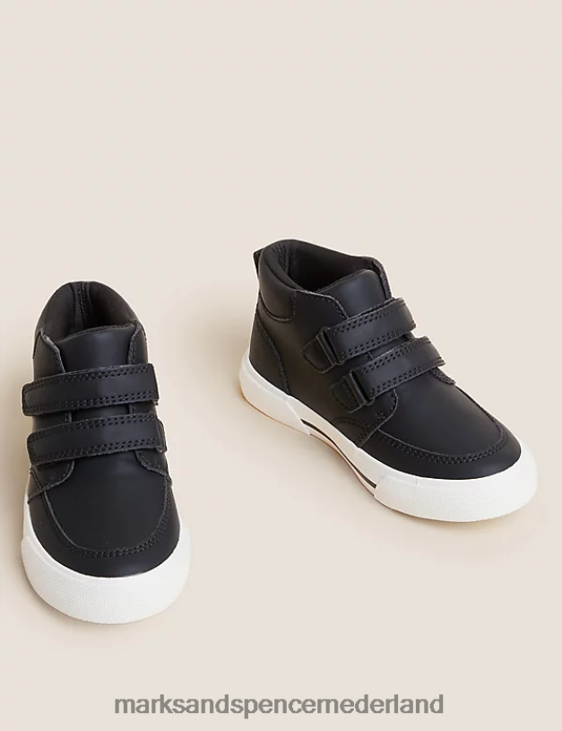 Marks & Spencer kinderen Freshfeet hoge riptape-topjes zwart schoenen N8VZP8407