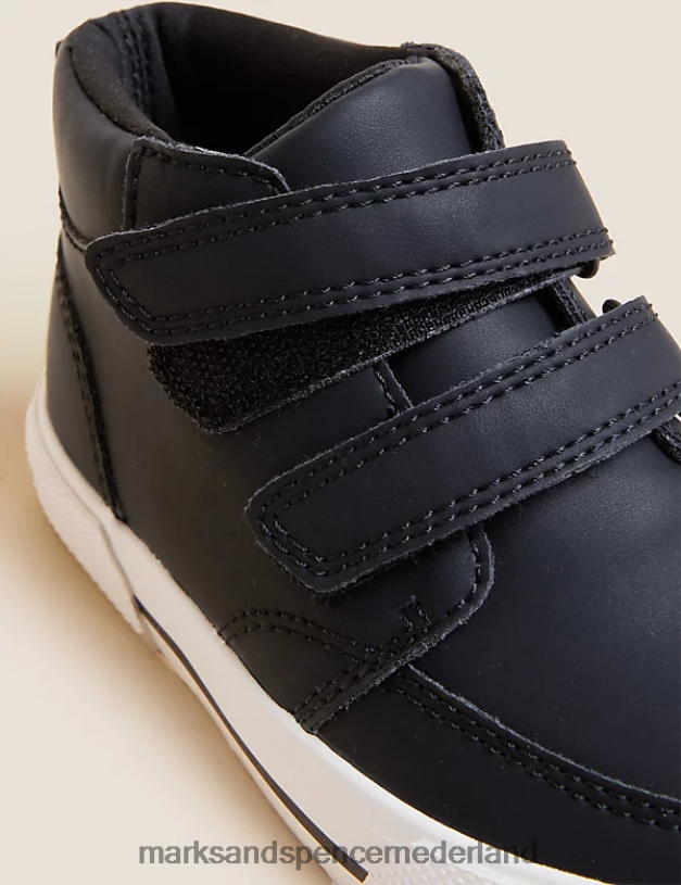 Marks & Spencer kinderen Freshfeet hoge riptape-topjes zwart schoenen N8VZP8407
