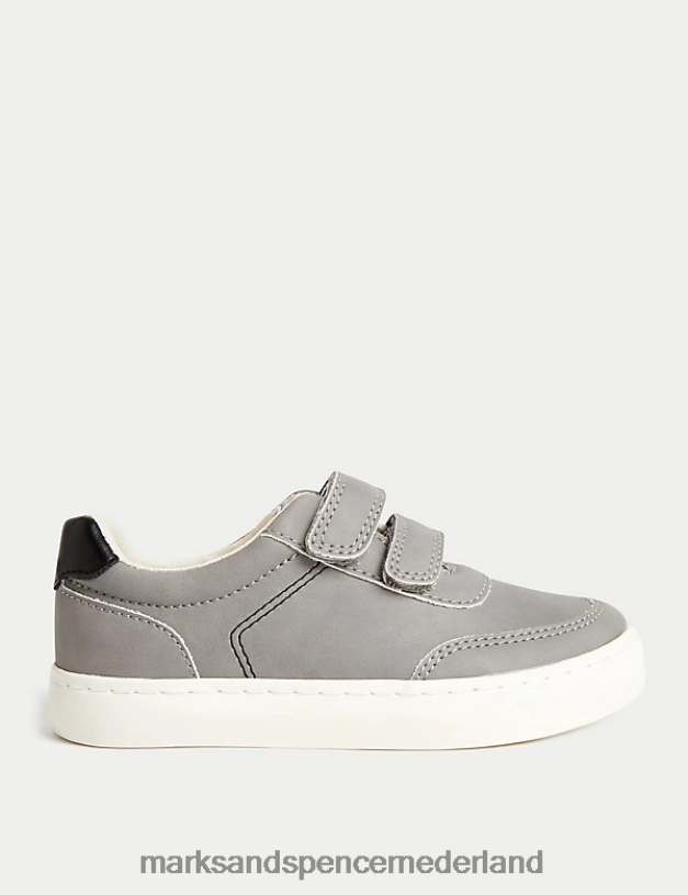 Marks & Spencer kinderen Freshfeet riptape-sneakers grijs schoenen N8VZP8343