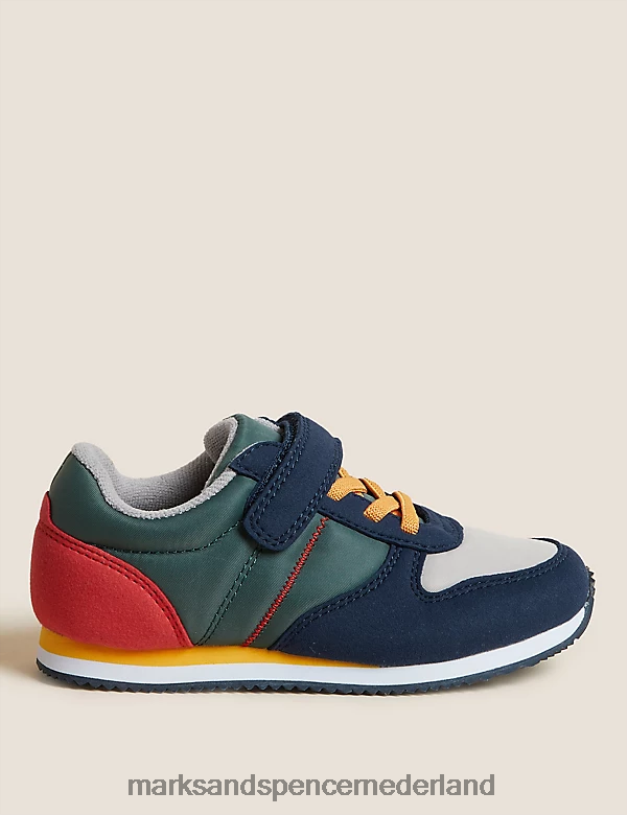 Marks & Spencer kinderen Freshfeet riptape-sneakers groene mix schoenen N8VZP8627