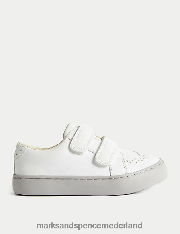 Marks & Spencer kinderen Freshfeet riptape-sneakers wit schoenen N8VZP8400