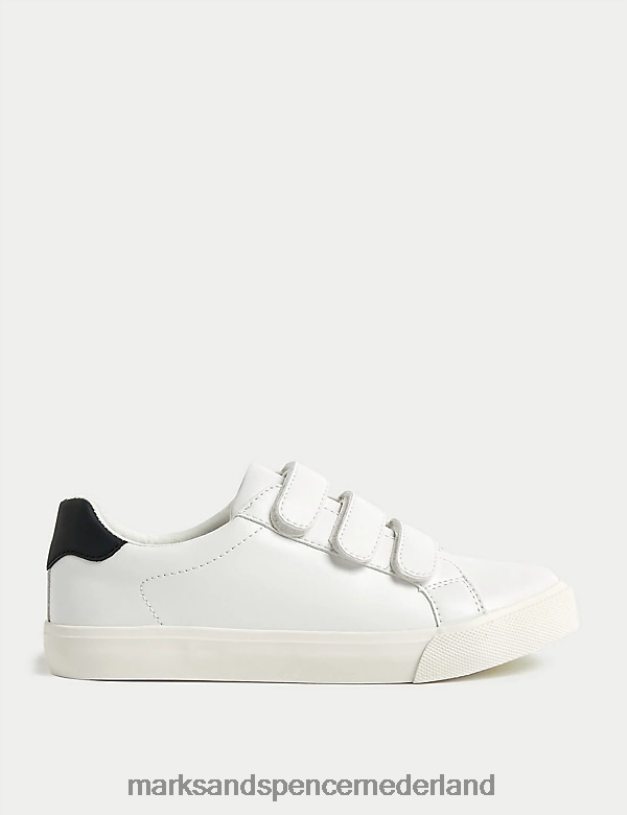 Marks & Spencer kinderen Freshfeet riptape-sneakers witte mix schoenen N8VZP8269