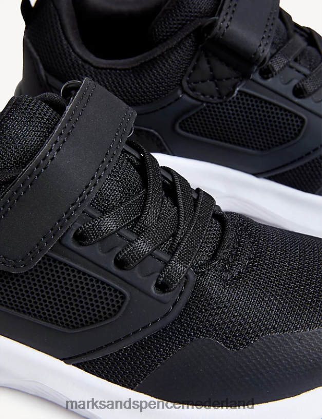 Marks & Spencer kinderen Freshfeet riptape-sportsneakers zwart schoenen N8VZP8832