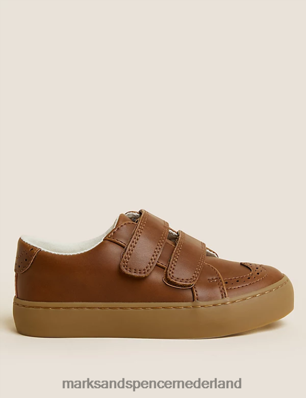 Marks & Spencer kinderen Freshfoot schoenen met riptape bruinen schoenen N8VZP8755