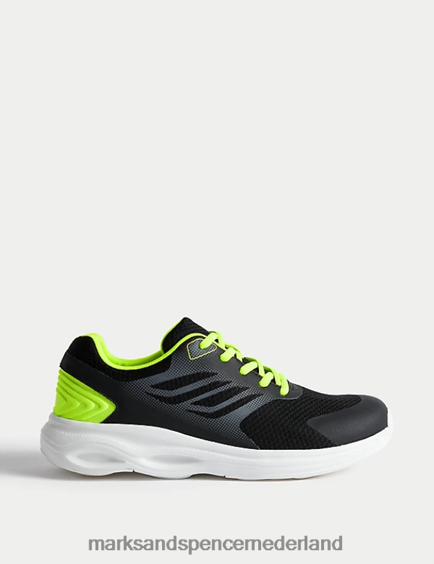 Marks & Spencer kinderen Freshfoot sporttrainers zwarte mix schoenen N8VZP8196