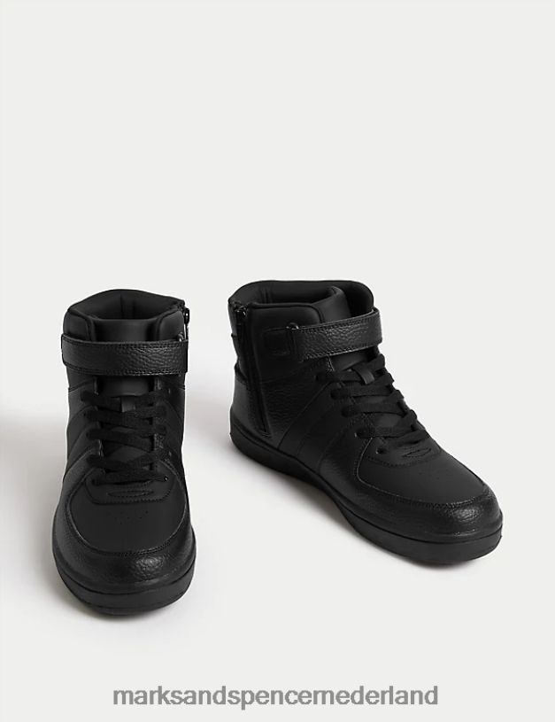 Marks & Spencer kinderen Hoge sneakers met riptape zwart schoenen N8VZP8209