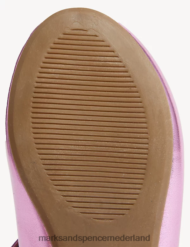 Marks & Spencer kinderen Mary Jane-schoenen met metallic riptape roze schoenen N8VZP9445