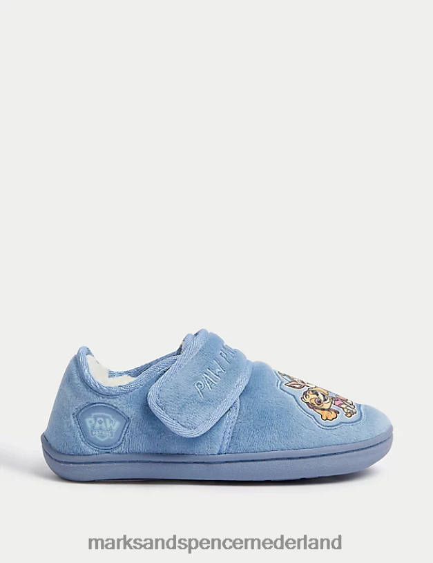 Marks & Spencer kinderen Paw Patrol riptape-pantoffels blauw schoenen N8VZP8295