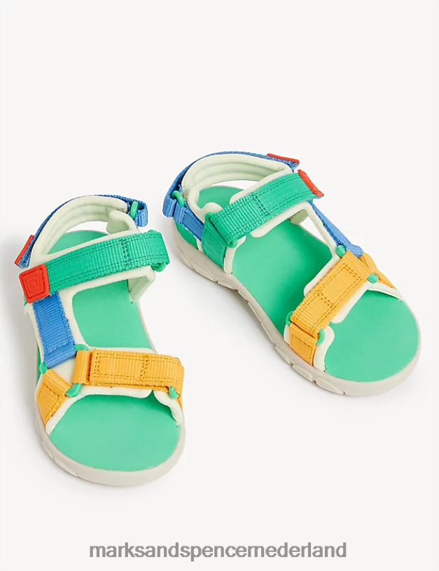 Marks & Spencer kinderen Sandalen met kleurblokken en riptape multi schoenen N8VZP8640