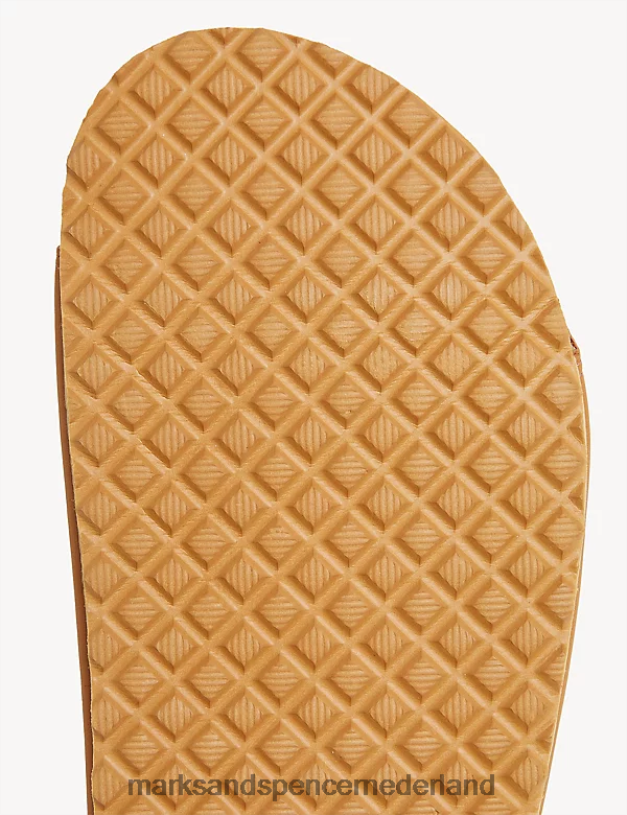 Marks & Spencer kinderen Slip-on voetbed sandaal bruinen schoenen N8VZP8933