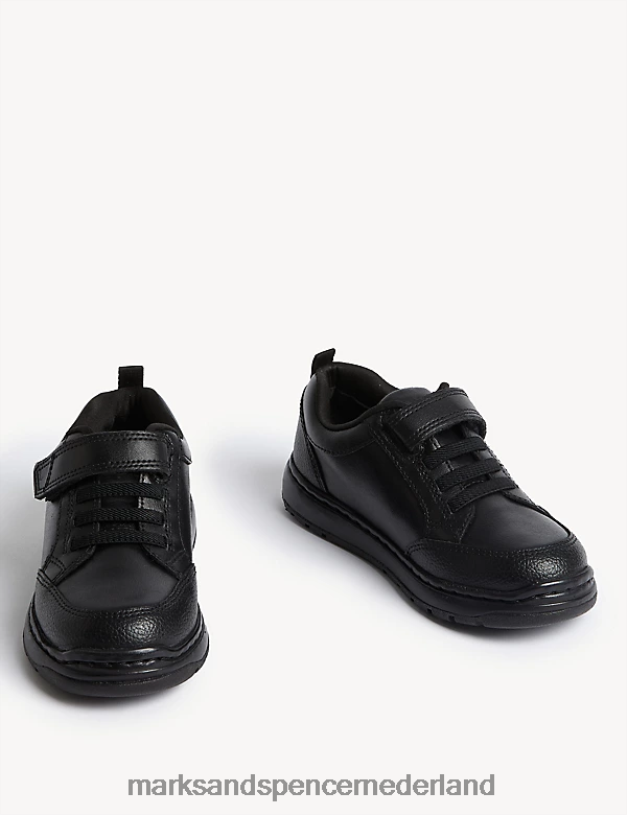 Marks & Spencer kinderen leren schoolschoenen met riptape zwart schoenen N8VZP8508