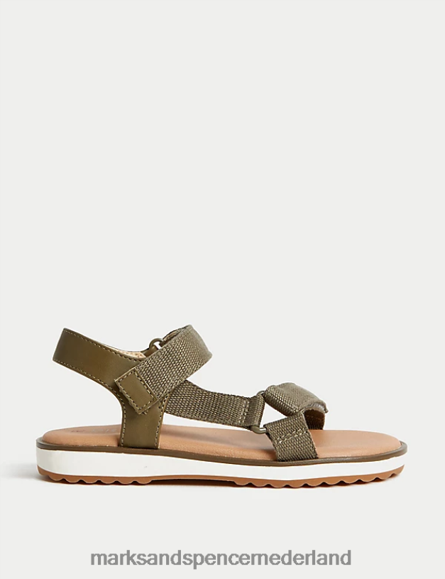 Marks & Spencer kinderen riptape-trekkers khaki schoenen N8VZP8376