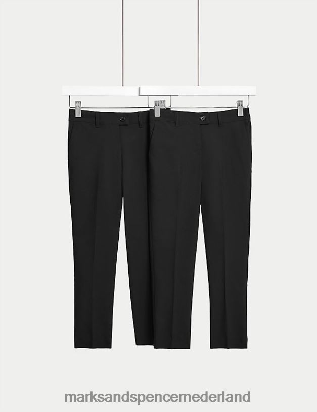 Marks & Spencer kinderen 2-delige schoolbroek met skinny pijpen zwart kleding N8VZP9249