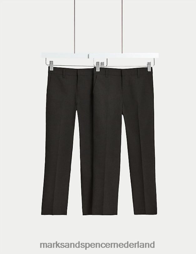 Marks & Spencer kinderen 2-delige schoolbroek met smalle pijpen houtskool kleding N8VZP305