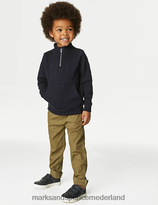 Marks & Spencer kinderen 2 stuks katoenrijke broeken marine mix kleding N8VZP8109