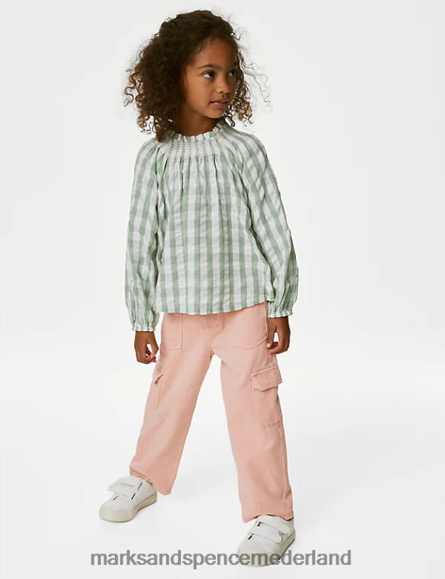Marks & Spencer kinderen katoenrijke cargobroek roze kleding N8VZP9128