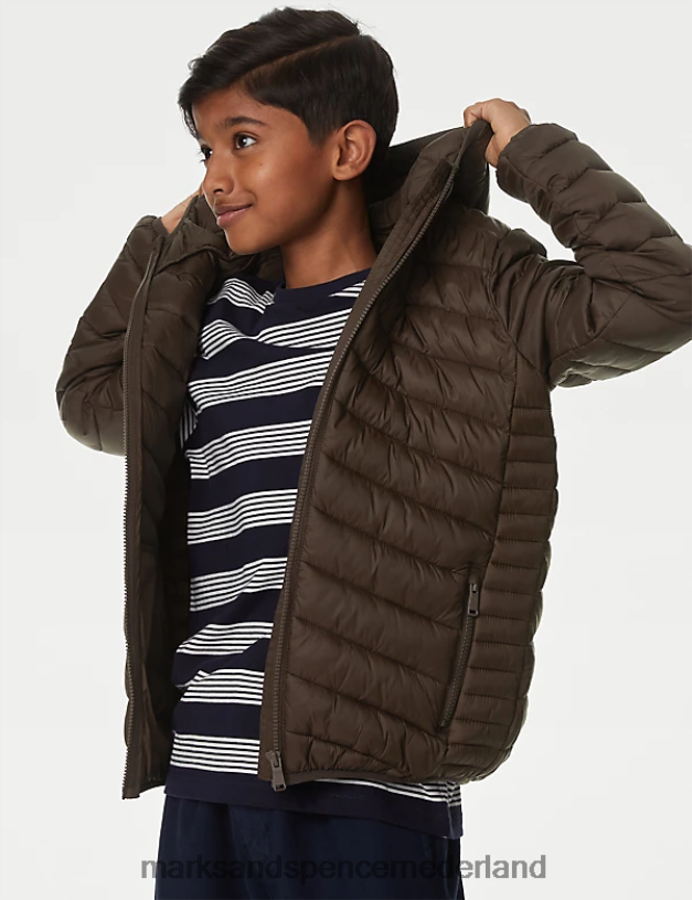 Marks & Spencer kinderen Stormwear lichtgewicht gewatteerd jack bruin kleding N8VZP8259