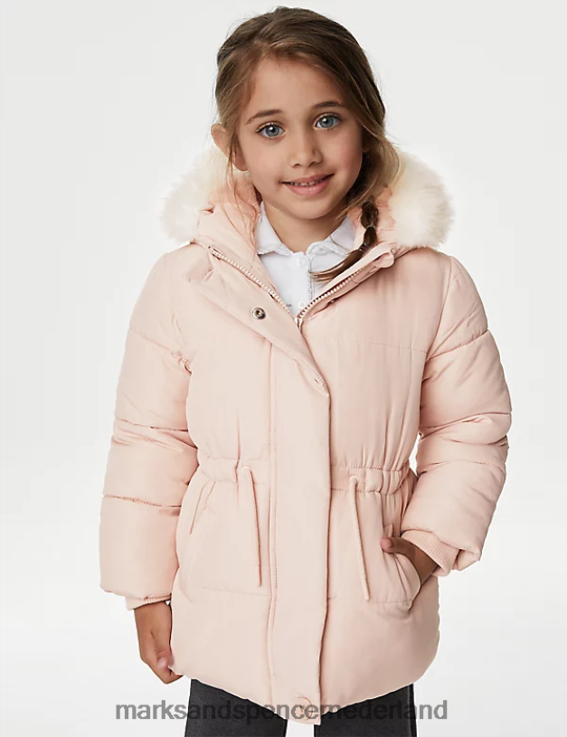 Marks & Spencer kinderen Stormwear parka met capuchon roze kleding N8VZP9280