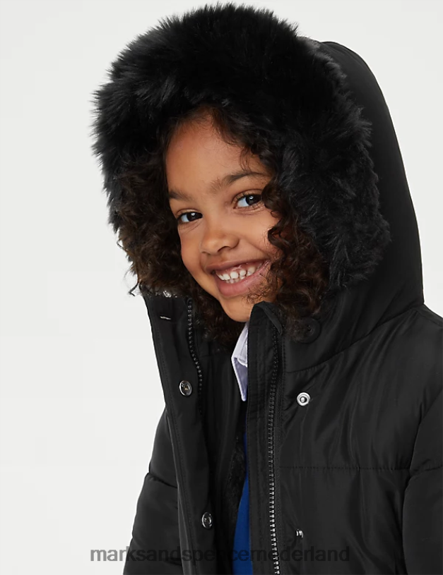 Marks & Spencer kinderen Stormwear parka met capuchon zwart kleding N8VZP9279