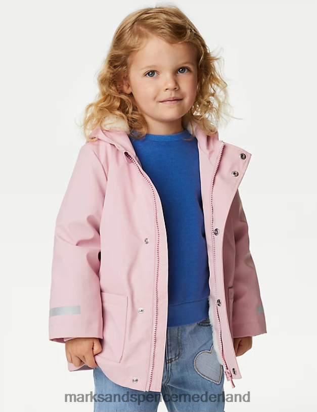 Marks & Spencer kinderen Stormwear vissersjas met capuchon roze kleding N8VZP8852