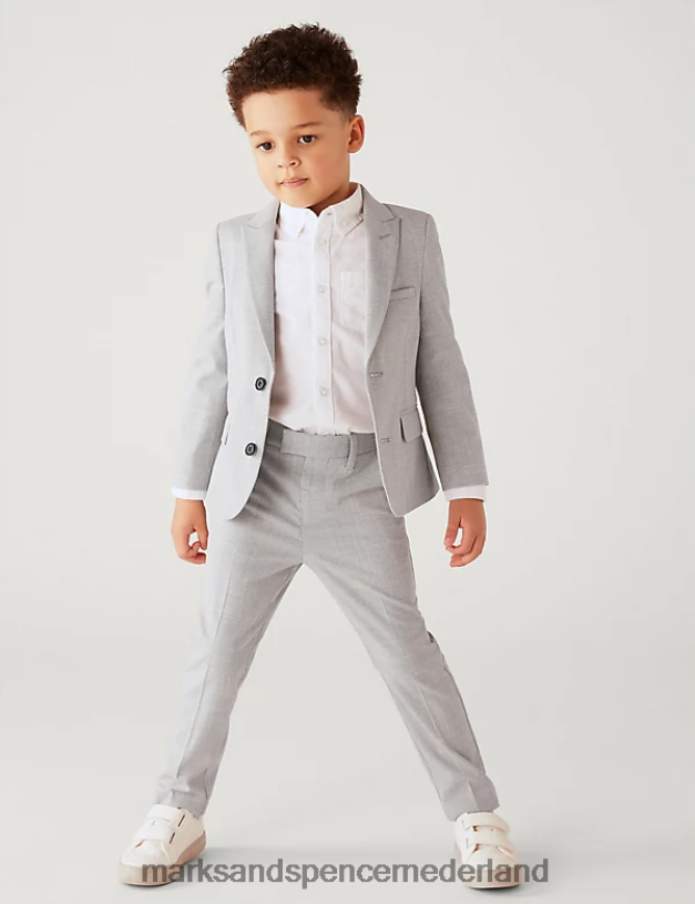 Marks & Spencer kinderen geruit colbert lichtgrijs kleding N8VZP7833