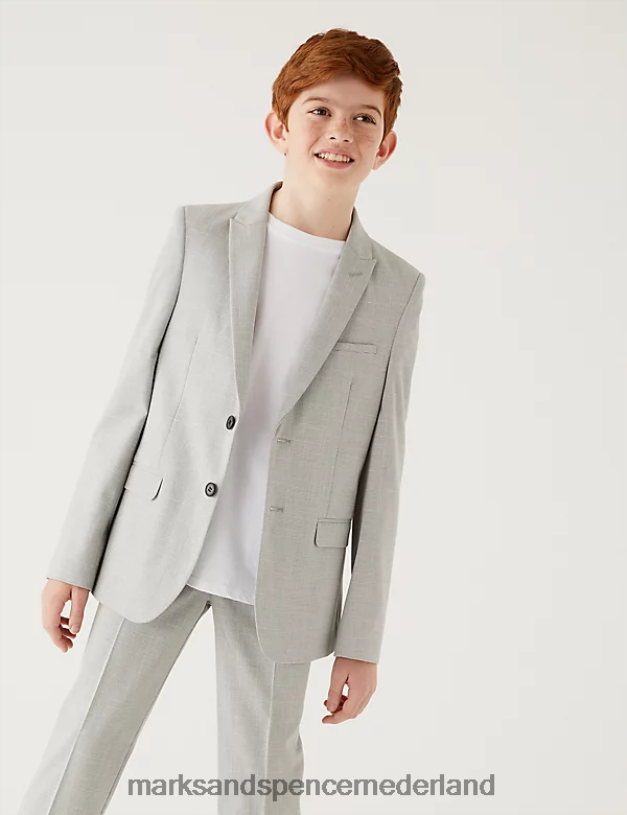 Marks & Spencer kinderen geruit colbert lichtgrijs kleding N8VZP7994