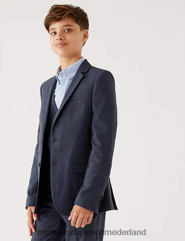 Marks & Spencer kinderen geruit colbert marine kleding N8VZP8088