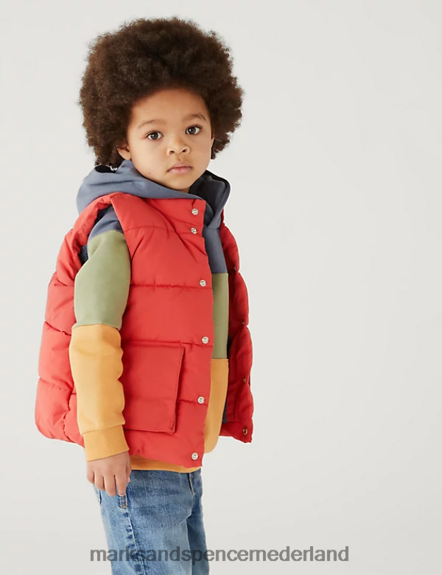 Marks & Spencer kinderen gewatteerd stormwear gilet steen kleding N8VZP8217