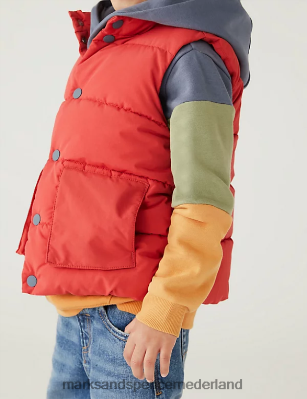 Marks & Spencer kinderen gewatteerd stormwear gilet steen kleding N8VZP8217