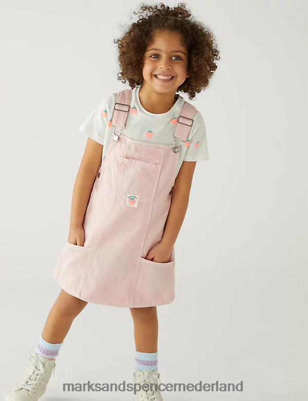 Marks & Spencer kinderen 2-delige katoenrijke aardbeienoutfit roze kleding N8VZP9460