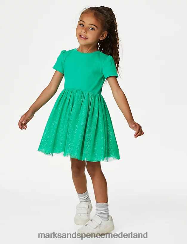Marks & Spencer kinderen Tule glitterjurk heldere jade kleding N8VZP9399